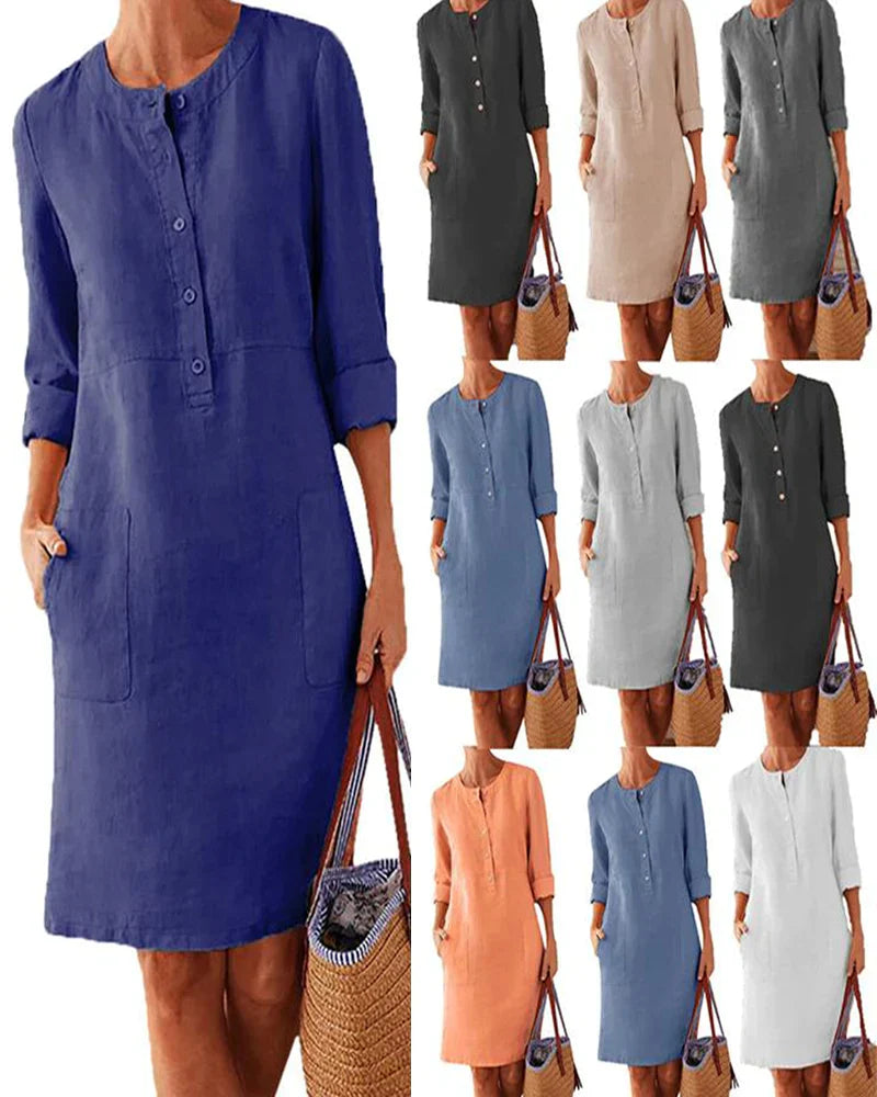 Elegante vestido de verano con botonadura – Allegra