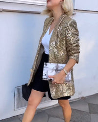 Golden Glitter Jacket with Sequins - Rosamund