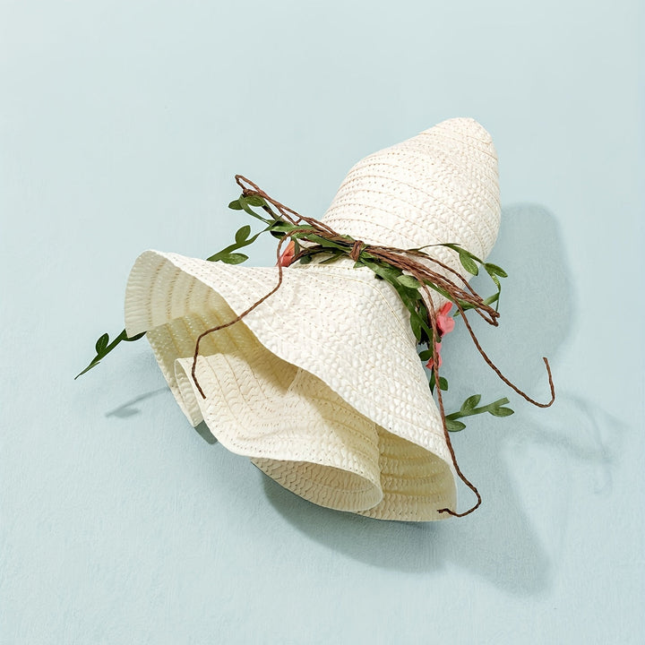 Women's Summer Straw Hat with Flower and Fruit Details – Solène
