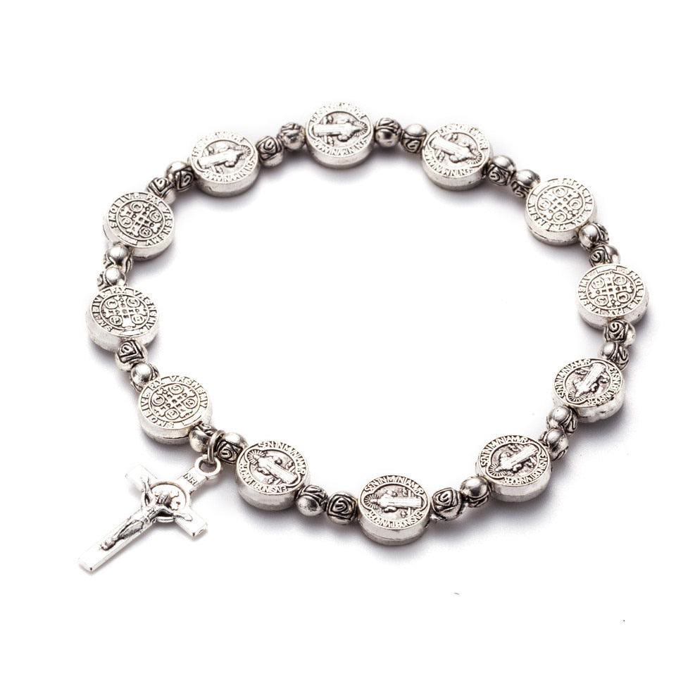 Gold and Silver Colored Christian Cross Bracelet – Solana