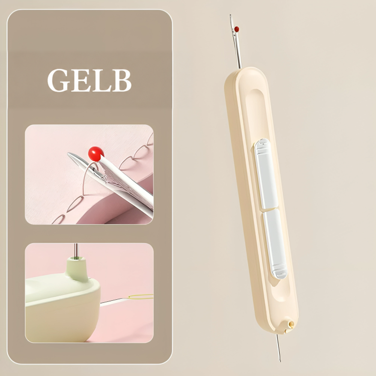 Das gelbe Modell freigestellt im Ganzen, mit zwei kleinen Detailbildern zur Anwendung 8