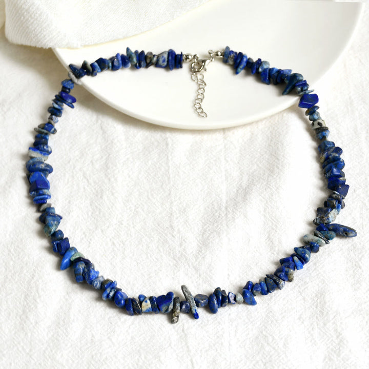 Stylishly Shaped Polished Crystal Necklace - Lina