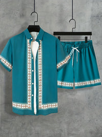 Boho Summer Set Men Two-Piece Shirt and Shorts Relaxed - Malik