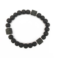 Matte Black Onyx and Cube Lava Stone Balance Bracelet – Aurelia