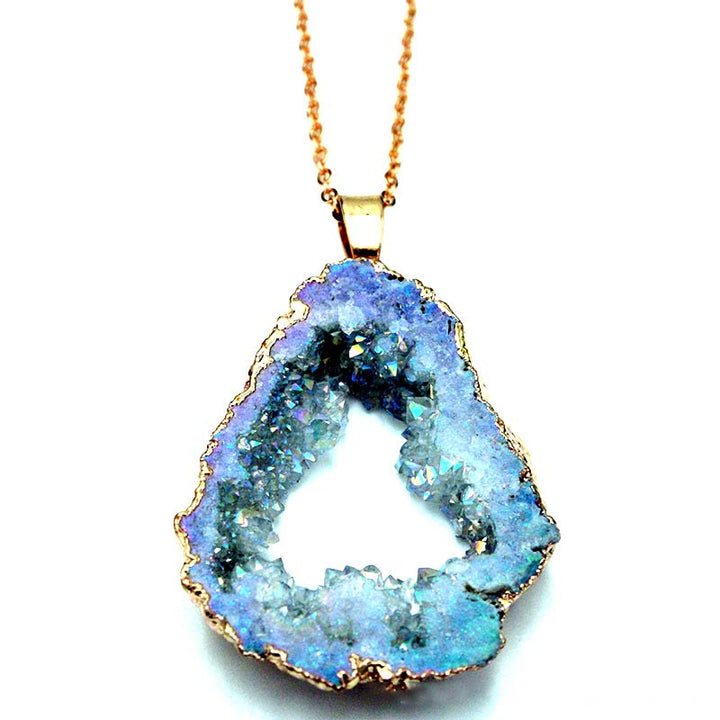 Naturlig krystal-geode vedhæng – Gaia