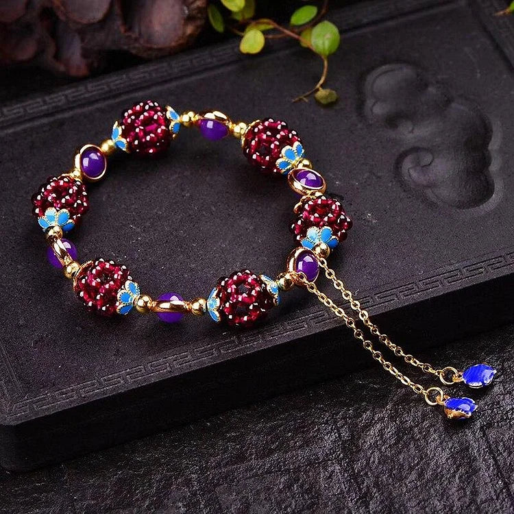 Naturligt granat-armbånd – Selina