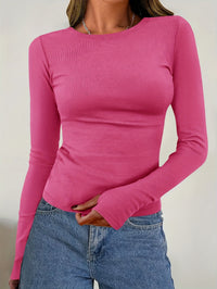 Women's Long Sleeve Top with Crew Neck for Autumn & Winter – Vivienne