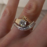 Vintage uregelmæssig guldbelagt og sølv zirkonia-ring – Elise