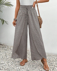 Women's pants with high waist & geometric pattern – Sapphira