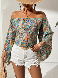 Off-Shoulder Blouse with Geometric Print – Noémie