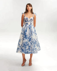 Enchanting Blue Floral Dress - Luna