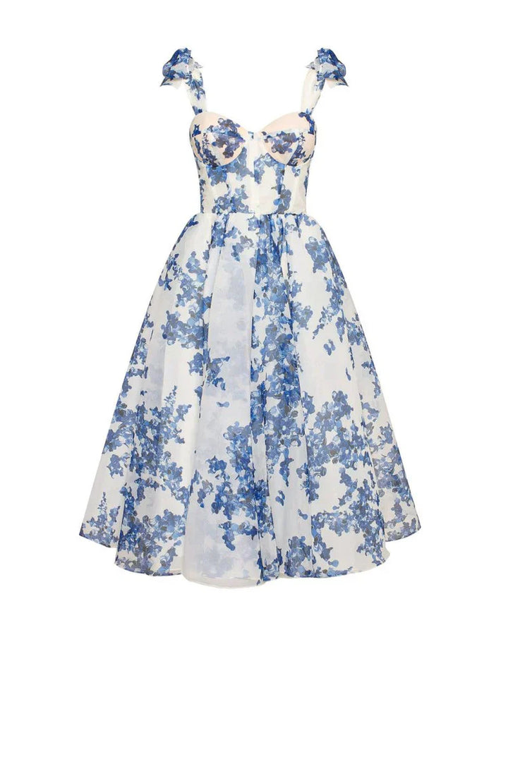 Enchanting Blue Floral Dress - Luna