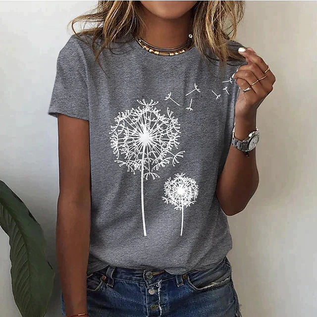 Behagelig dame T-shirt med rund hals og blødt stof – Rhea