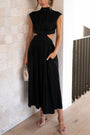 Elegantes Sommer-Midikleid mit Rollkragen und Taillenausschnitt – Avelina
