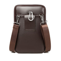Compact PU Leather Crossbody Bag for Men with Adjustable Shoulder Strap