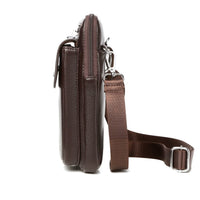 Compact PU Leather Crossbody Bag for Men with Adjustable Shoulder Strap