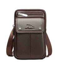 Compact PU Leather Crossbody Bag for Men with Adjustable Shoulder Strap