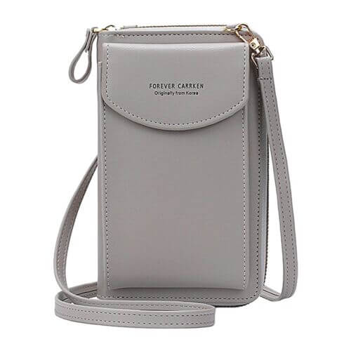 Compact shoulder bag made of PU leather with adjustable strap