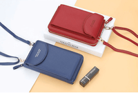 Compact shoulder bag made of PU leather with adjustable strap