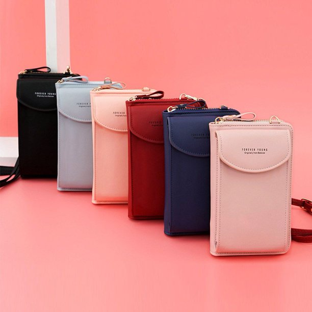 Compact shoulder bag made of PU leather with adjustable strap