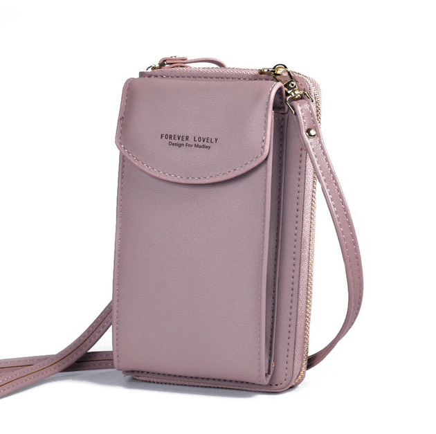 Compact shoulder bag made of PU leather with adjustable strap