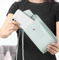 Compact shoulder bag made of PU leather with adjustable strap