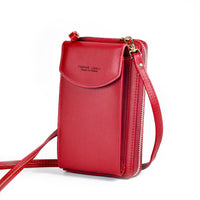 Compact shoulder bag made of PU leather with adjustable strap