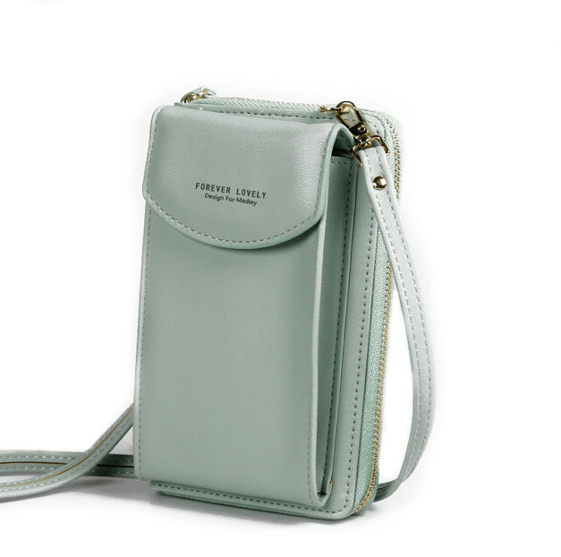 Compact shoulder bag made of PU leather with adjustable strap