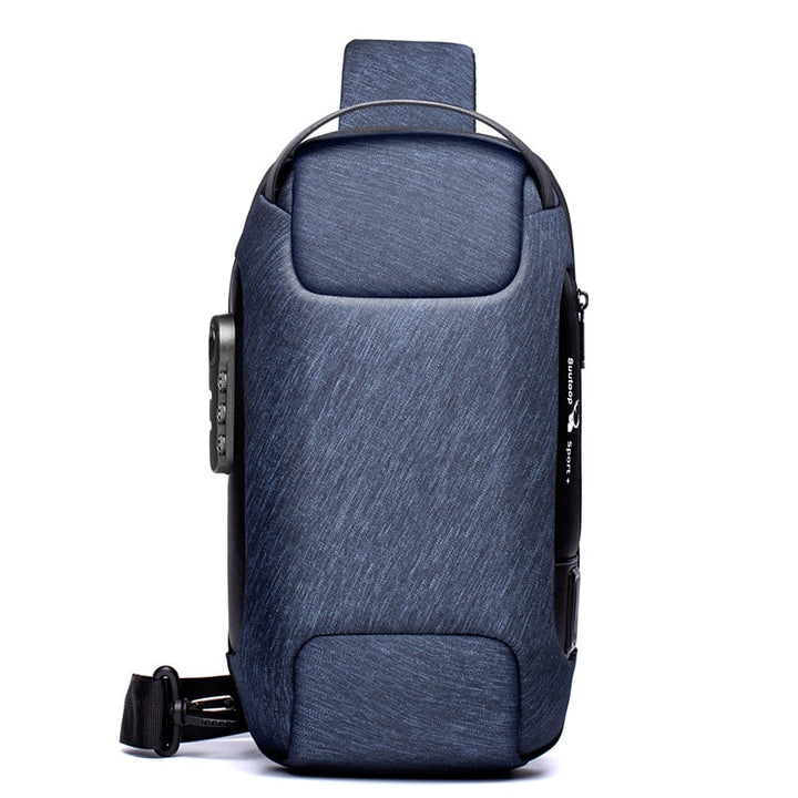 Compact Waterproof Shoulder Bag for Men – Anti-Theft with USB Charging Function