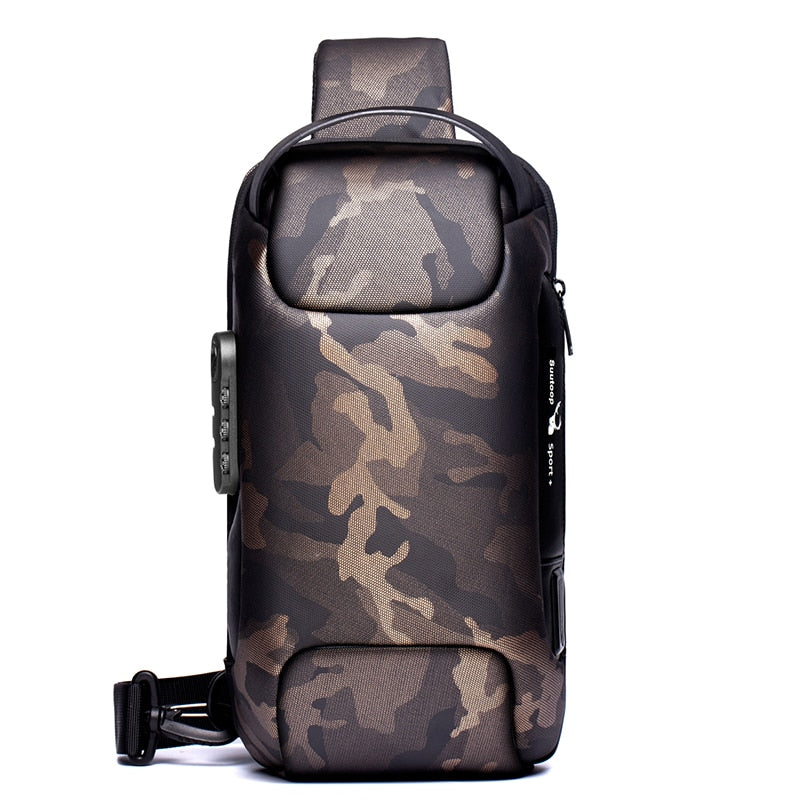 Compact Waterproof Shoulder Bag for Men – Anti-Theft with USB Charging Function
