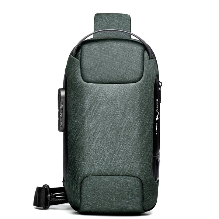 Compact Waterproof Shoulder Bag for Men – Anti-Theft with USB Charging Function
