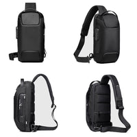Compact Waterproof Shoulder Bag for Men – Anti-Theft with USB Charging Function