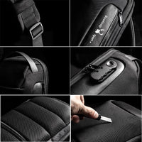 Compact Waterproof Shoulder Bag for Men – Anti-Theft with USB Charging Function