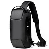 Compact Waterproof Shoulder Bag for Men – Anti-Theft with USB Charging Function