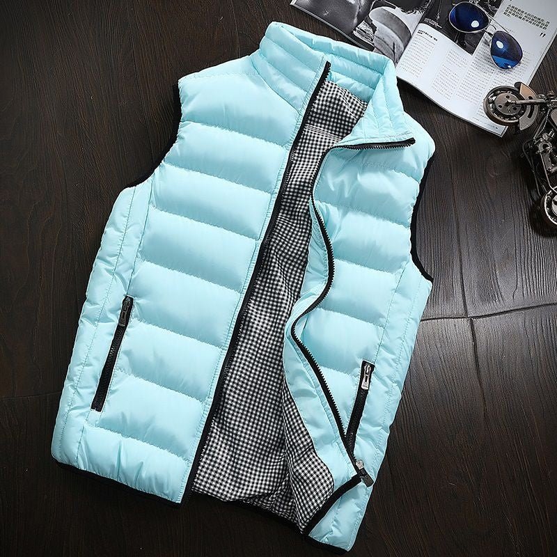Water-repellent & Lined Men's Vest with Stand-up Collar – Henrik