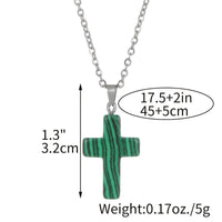 Necklace with Cross made of Natural Gemstones – Seraphina