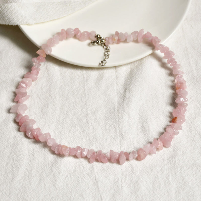 Stylishly Shaped Polished Crystal Necklace - Lina