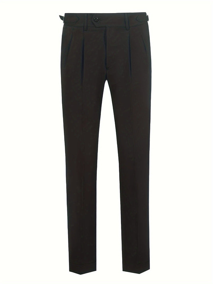 Schwarze Anzughose Herren, elegant, Slim Fit, Businessmode, hochwertige Stoffqualität.