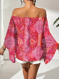 Off-Shoulder Blouse with Geometric Print – Noémie