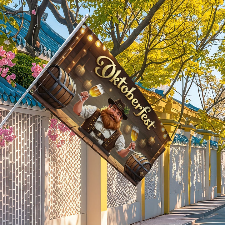 Oktoberfest Garden Flag – BeerFest Man Oktoberfest 2025