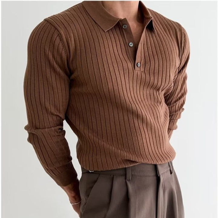 Trendy Men's Autumn Polo Sweater - Oliver