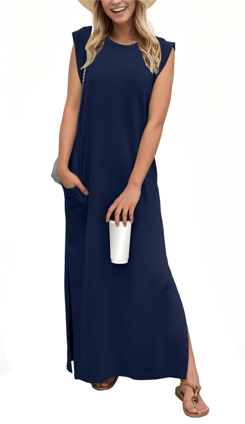 Vestido maxi aireado con bolsillos para mujer – Romy