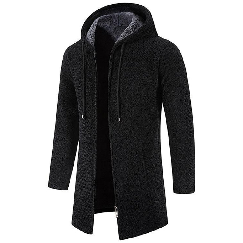 Mid-length wool hoodie for men - Luca