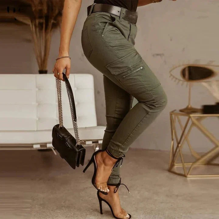 Damen Cargo-Jeans mit elastischen Bündchen – Nadine