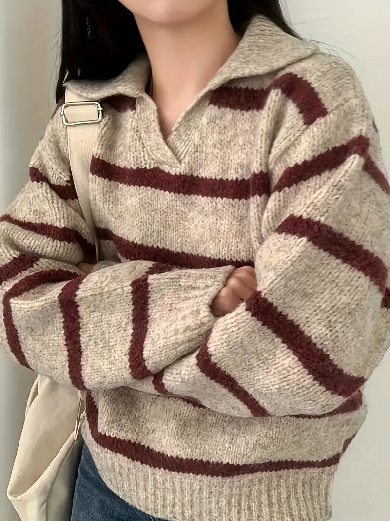 Knitted Sweater for Women with V-Neck – Sofie