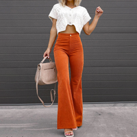Women's flared pants made of organic corduroy with high waist – Elegance Spice