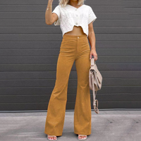 Women's flared pants made of organic corduroy with high waist – Elegance Spice
