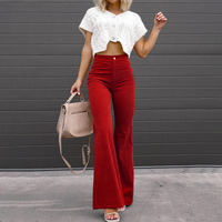 Women's flared pants made of organic corduroy with high waist – Elegance Spice