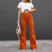 Women's flared pants made of organic corduroy with high waist – Elegance Spice