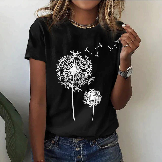 Behagelig dame T-shirt med rund hals og blødt stof – Rhea